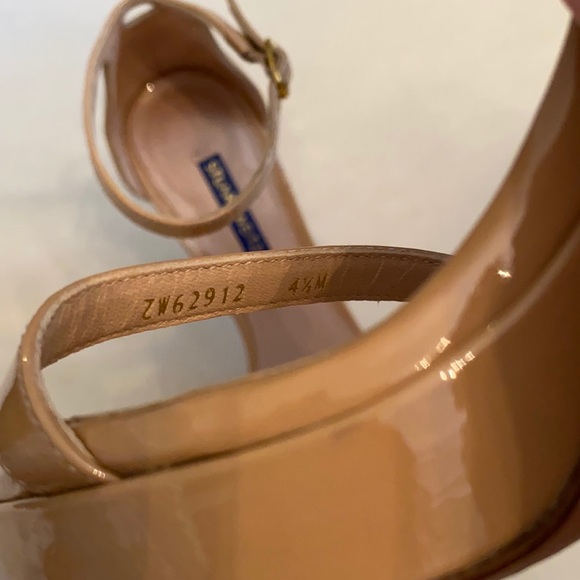 Stuart Weitzman | Patent Leather Ankle Strap Platform Heel Sandal ZW62912 (4.5) - Picture 14 of 16